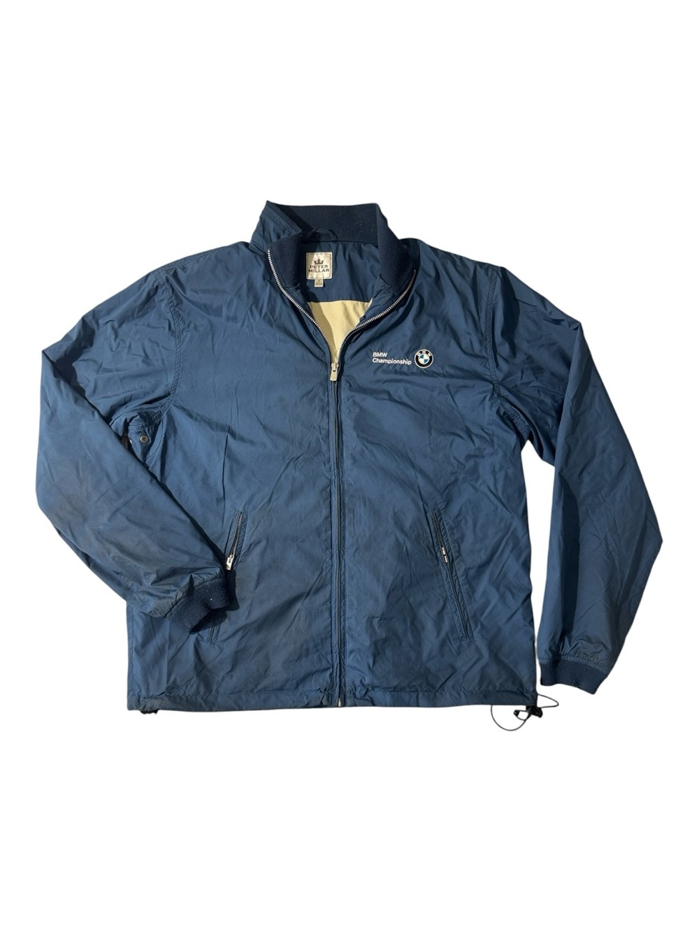 Peter Millar mens M Medium blue BMW championships full zip jacket